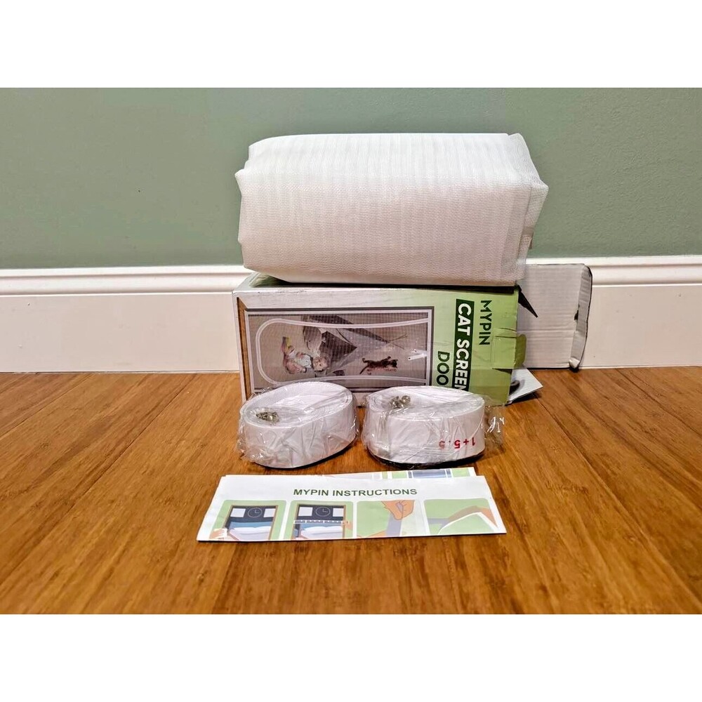 Reinforced Cat Screen Door Heavy Duty Pets Proof Screen Door w/ Bilateral Zipper